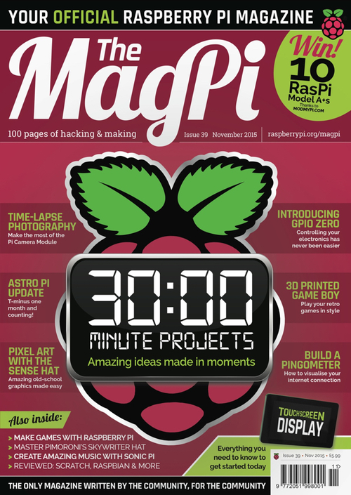The MagPi issue 39 cover